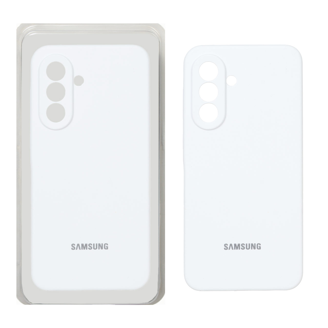 قاب سیلیکونی پاک کنی محافظ لنزدار اورجینال Samsung Galaxy A37 - سفید (پک اصلی)